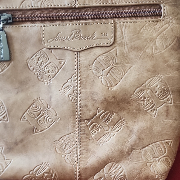 Laurel Burch Brown Genuine Leather Cat Embossed Crossbody Bag - Picture 16 of 17